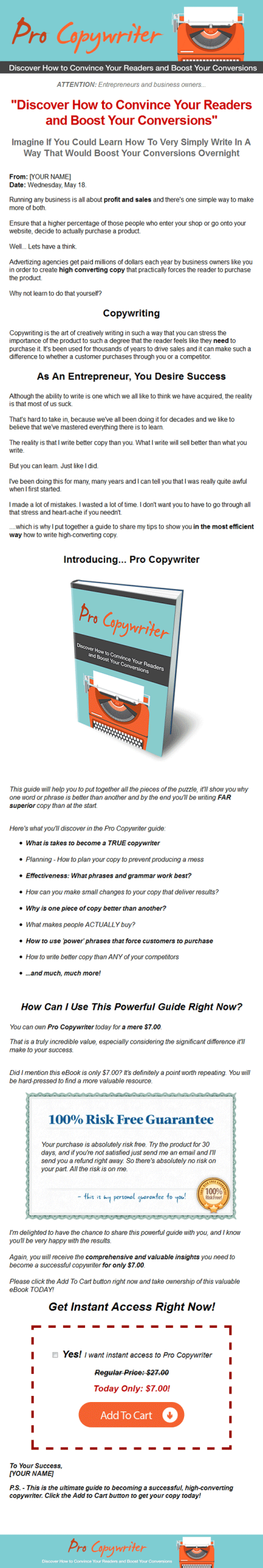 pro copywriter ebook