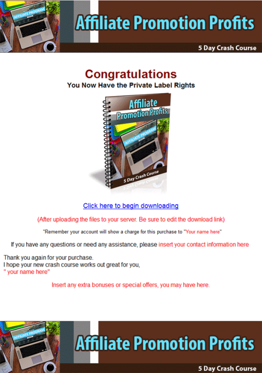 Affiliate Marketing PLR Autoresponder Messages | The PLR Store
