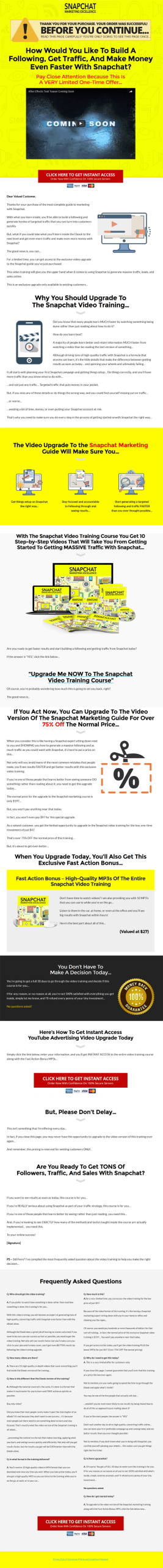 snapchat marketing ebook and video