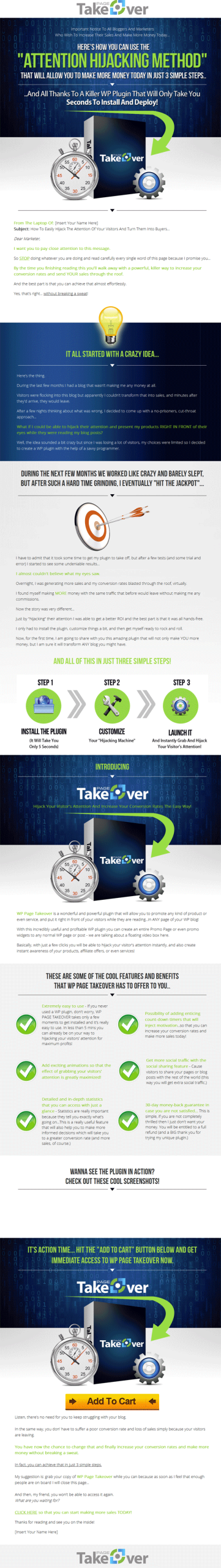 wordpress page takeover plugin