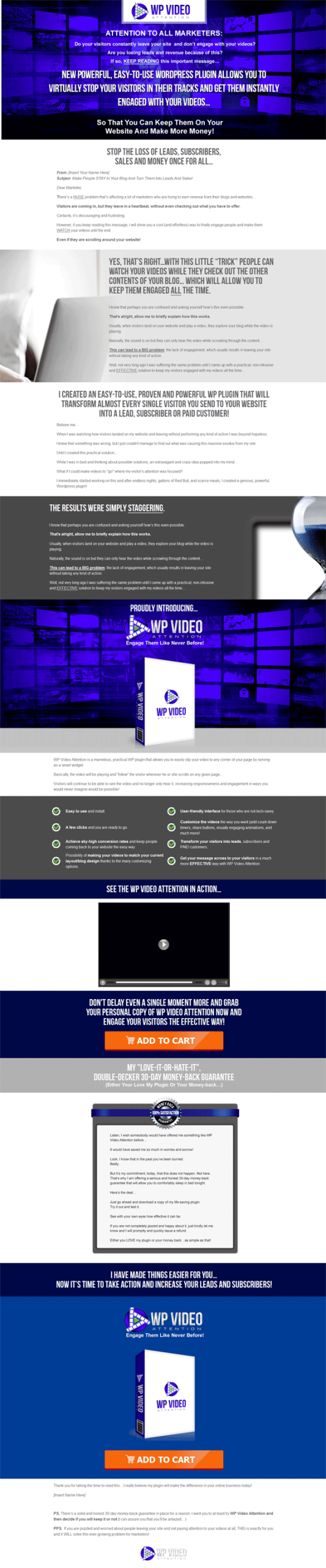wp video attention plugin