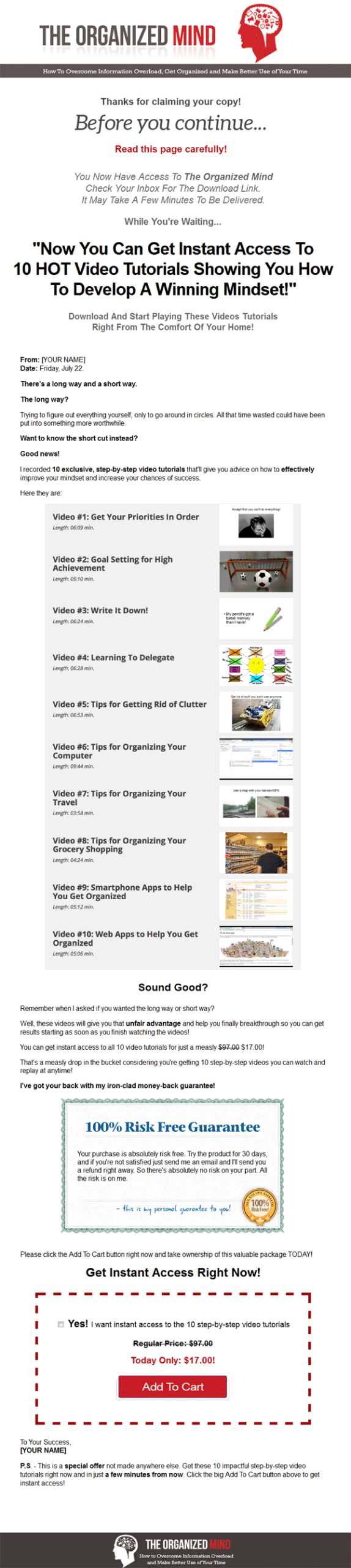 The Organized Mind Ebook and Videos MRR Package - Image 4