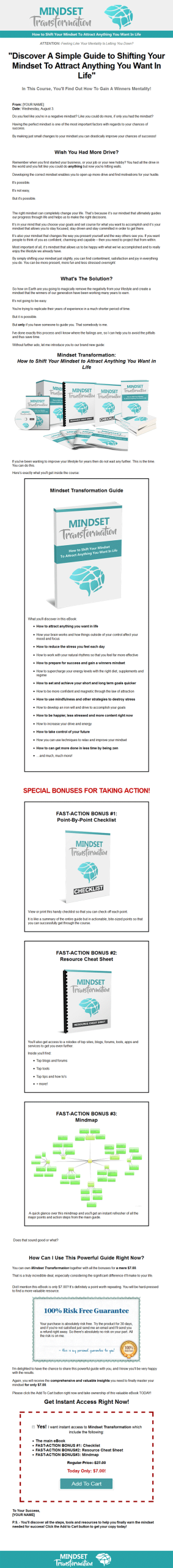 mindset transformation ebook and videos