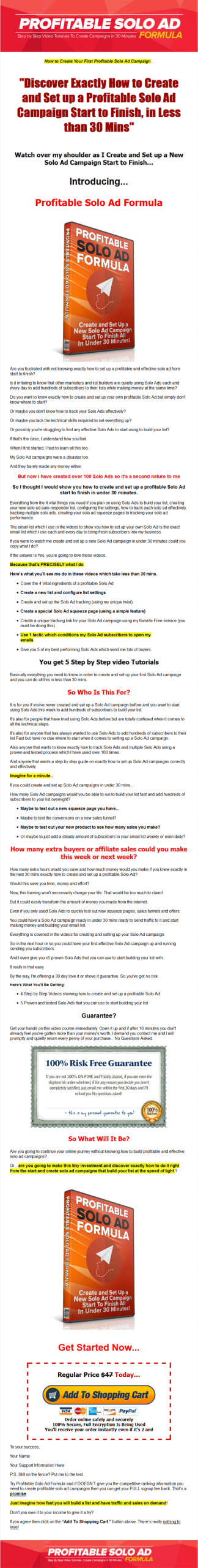 profitable solo ad formula videos plr ready to sell