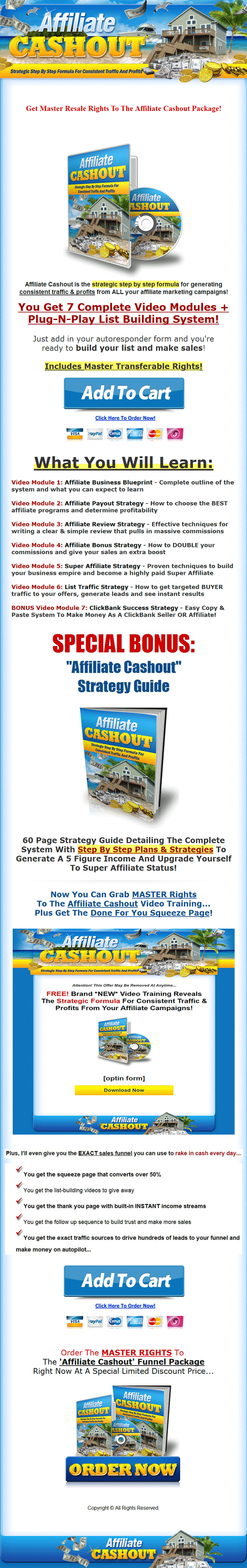 affiliate cashout ebook and videos
