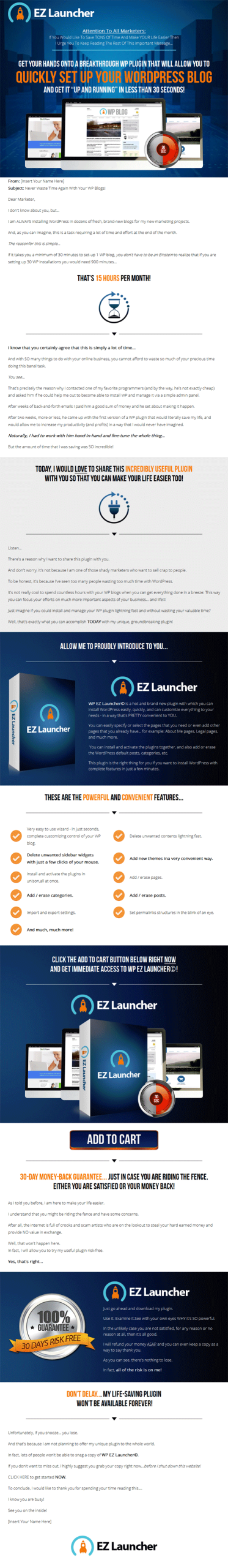 wordpress ez launcher plugin
