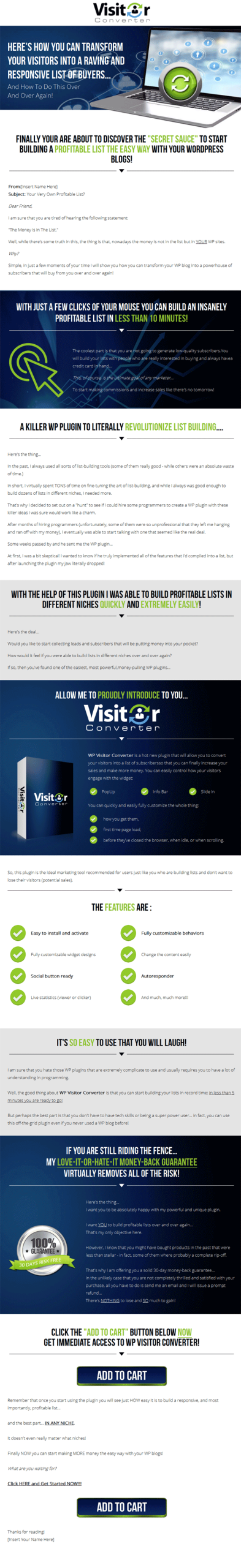 Wordpress Visitor Converter Plugin with Master Resale Rights - Image 2