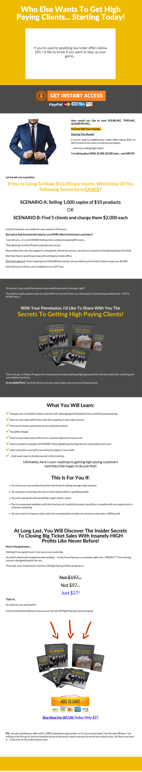 high paying clients secrets ebook and videos