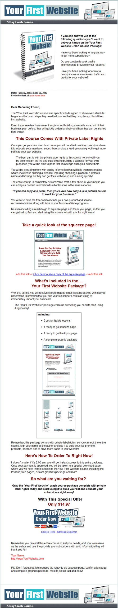 Your First Website PLR Autoresponder Messages - Image 4