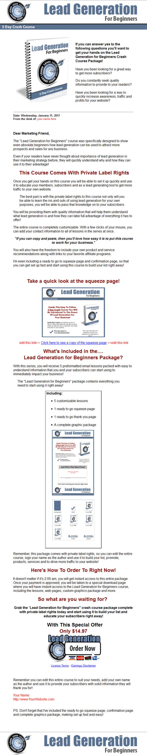 lead generation plr autoresponder messages