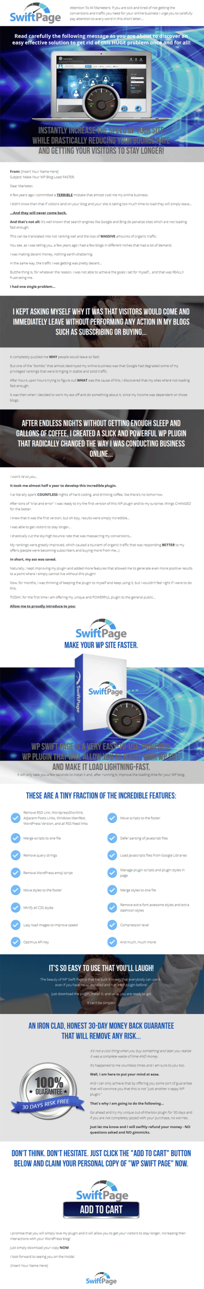 Wordpress Swift Page Plugin with Master Resale Rights - Image 2