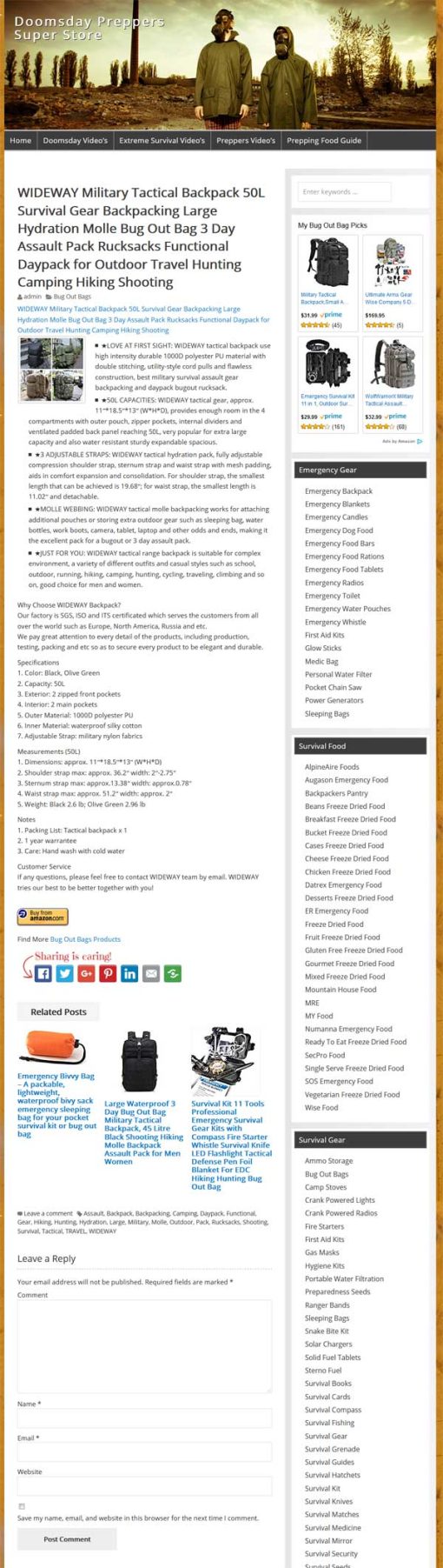 Doomsday Preppers PLR Amazon Store Website – DELUXE | The PLR Store