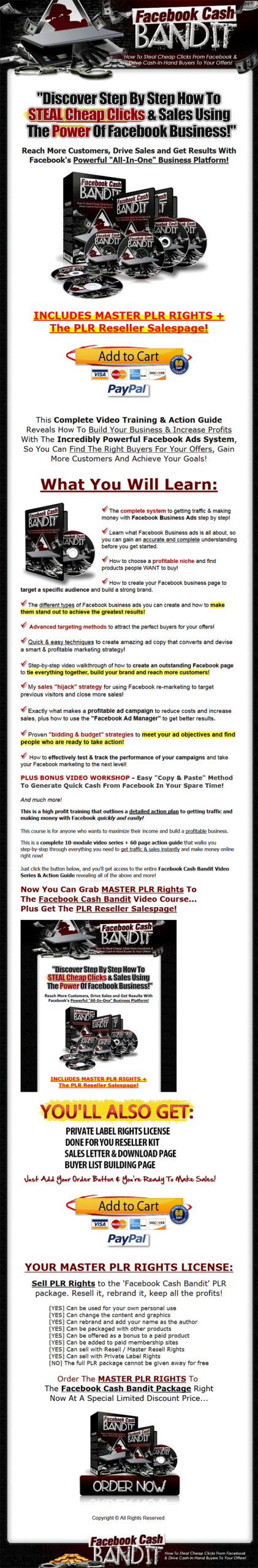 Facebook Ads Cash Bandit PLR Videos with Private Label Rights - Image 2