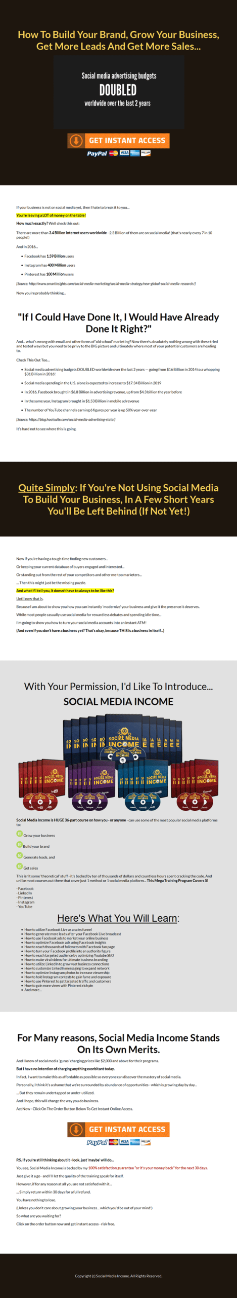 social media income videos