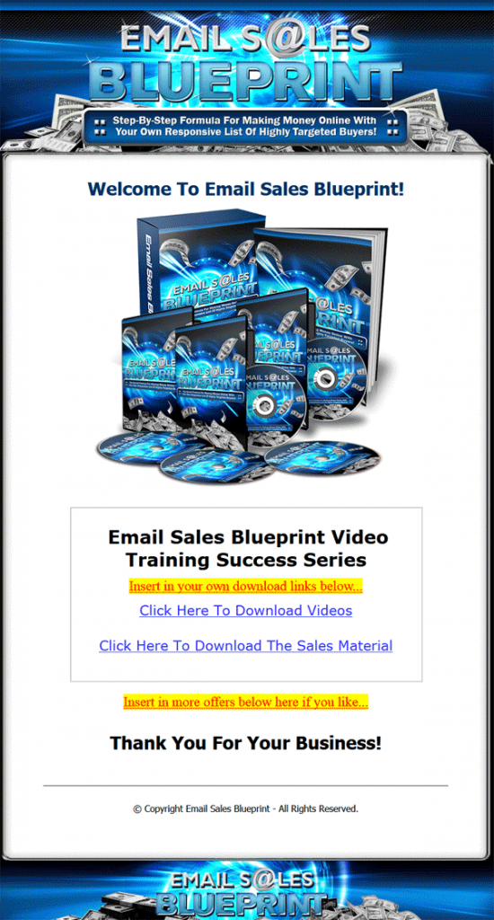 email sales blueprint plr videos