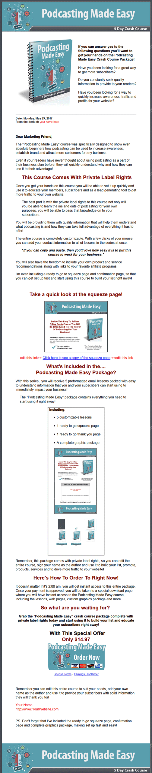 podcasting made easy plr autoresponder messages