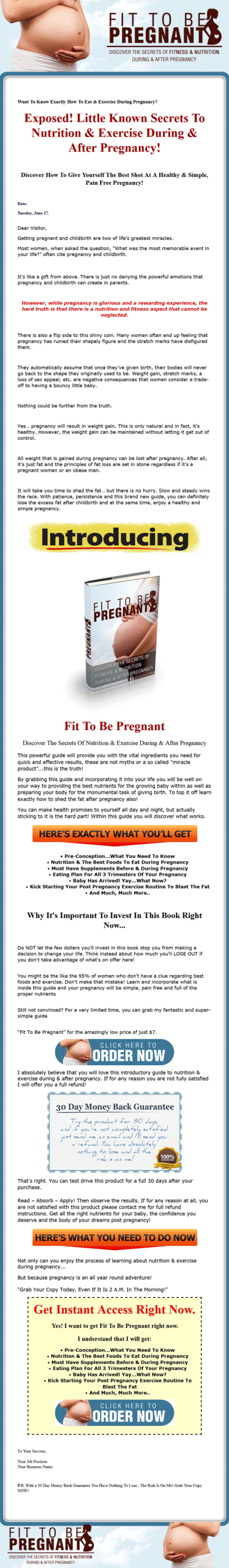 pregnancy fitness ebook and audio