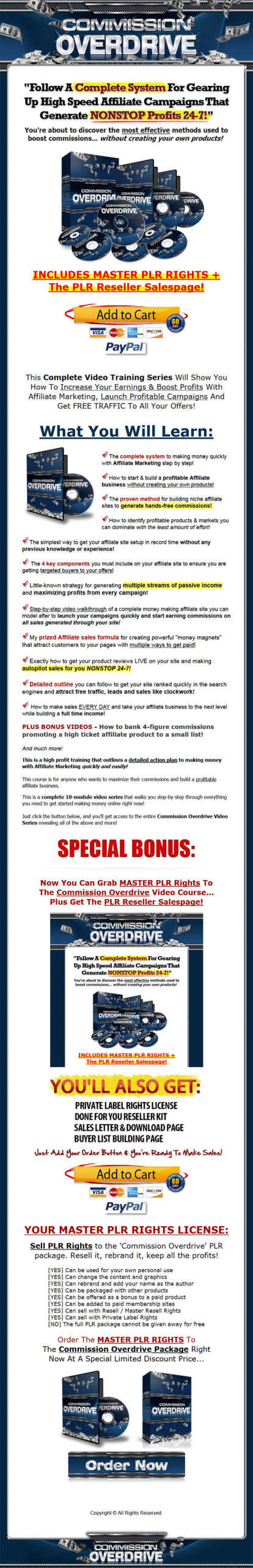 affiliate commission overdrive plr videos