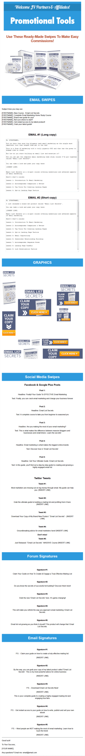 email list secrets ebook and videos