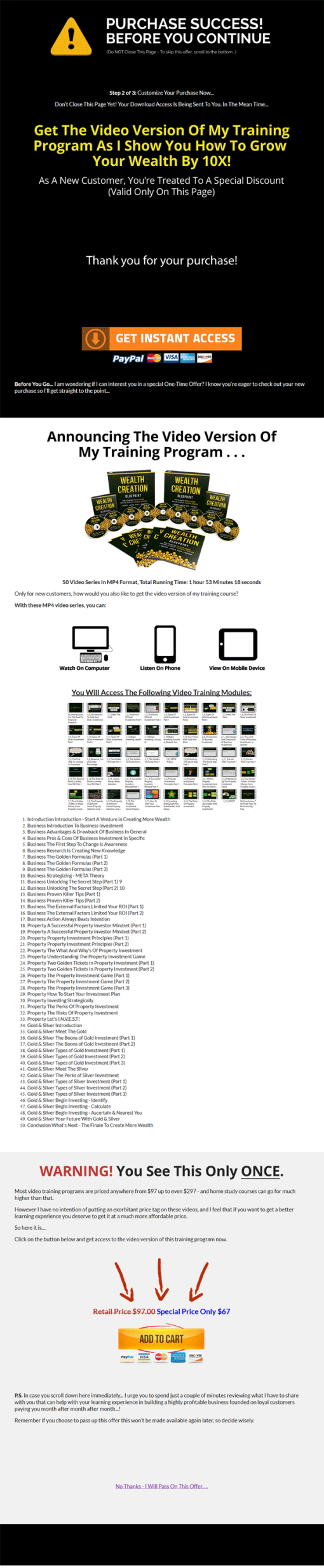 Wealth Creation Blueprint Videos Master Resale Rights | The PLR Store