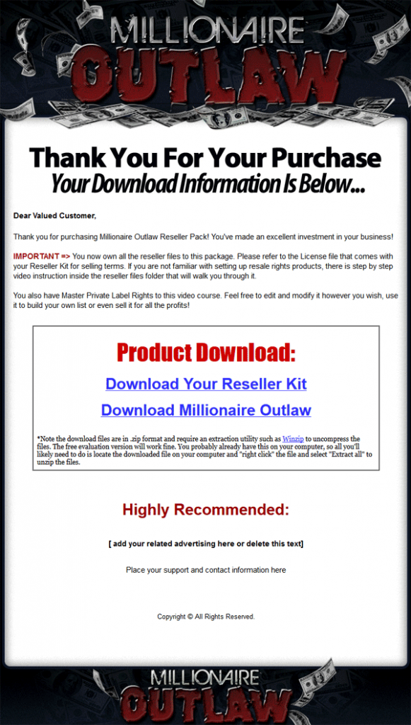 millionaire outlaw plr videos