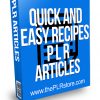 Quick and Easy Recipes PLR Articles