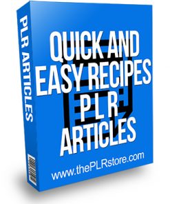 Quick and Easy Recipes PLR Articles