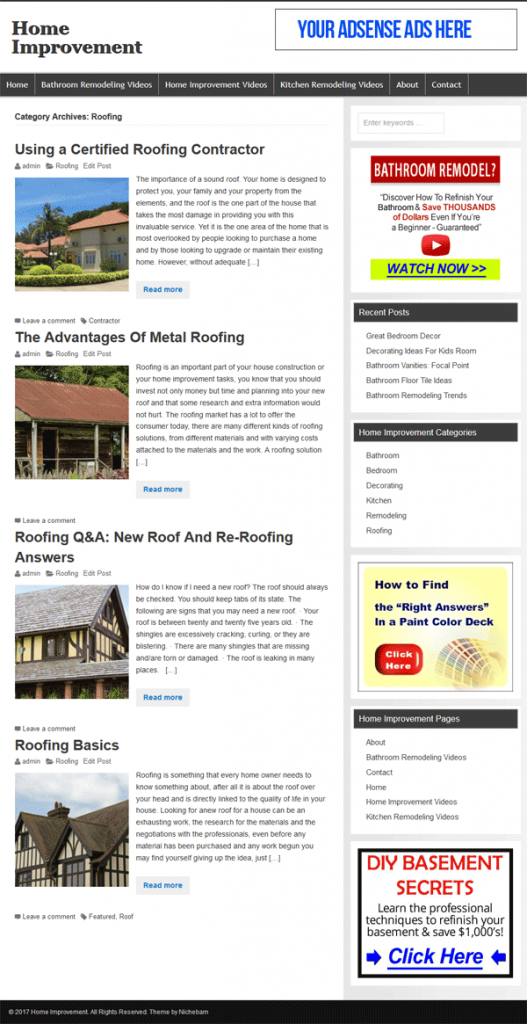 home improvement plr website