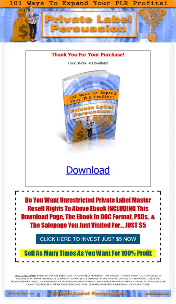 private label persuasion plr report