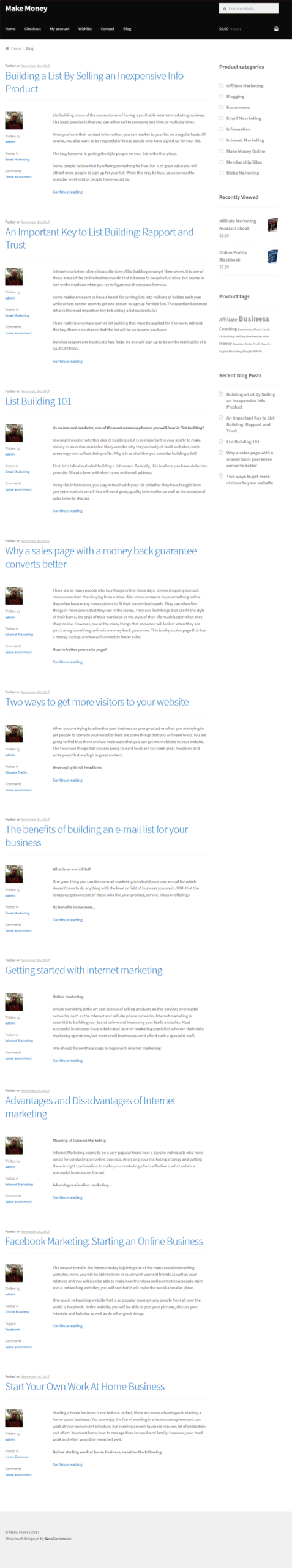 Make Money Online Ebook Store PLR Package