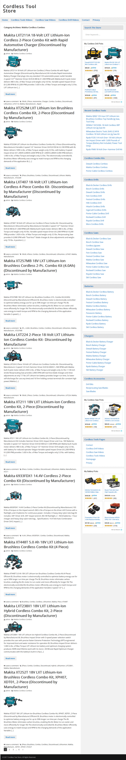 cordless tools plr website amazon store