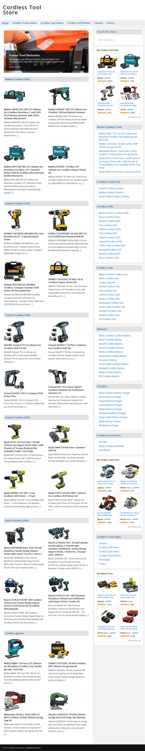 Cordless Tools PLR Website Amazon Store - Image 2