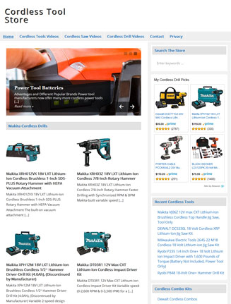 cordless tools plr website amazon store