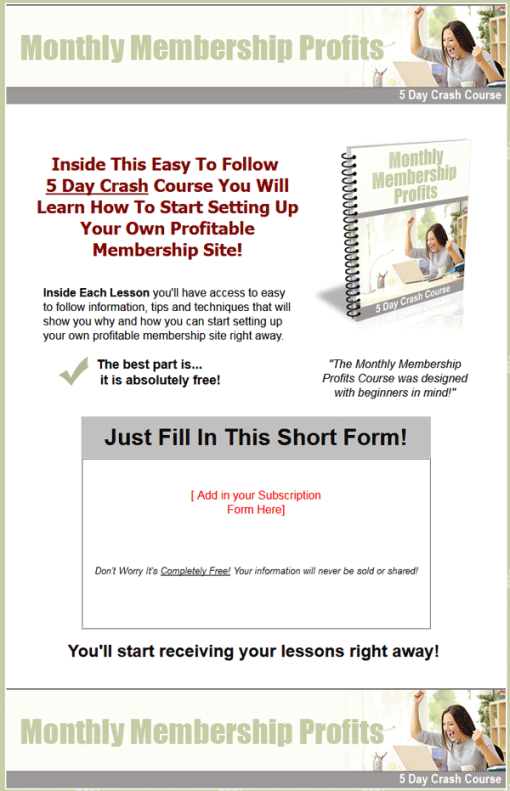 Monthly Membership Profits PLR Autoresponder Messages | The PLR Store
