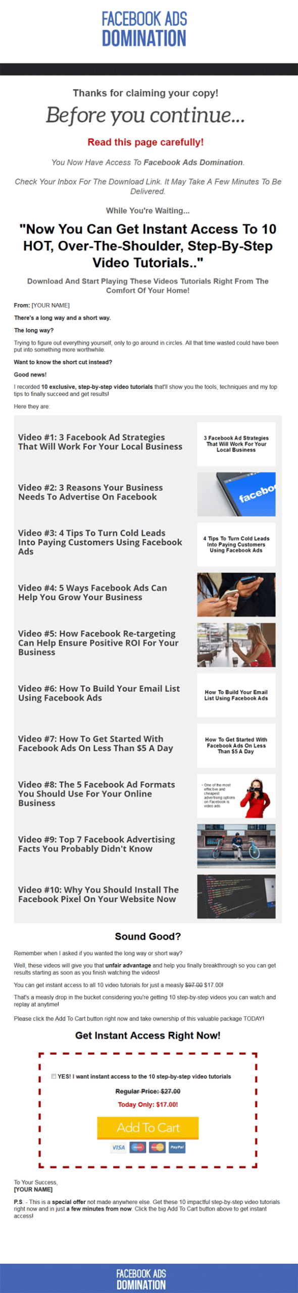 facebook ads domination ebook and videos