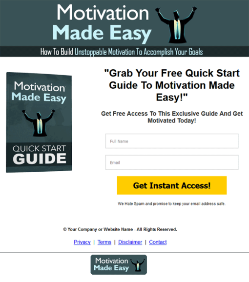 Motivation Made Easy Lead Generation Package MRR | The PLR Store