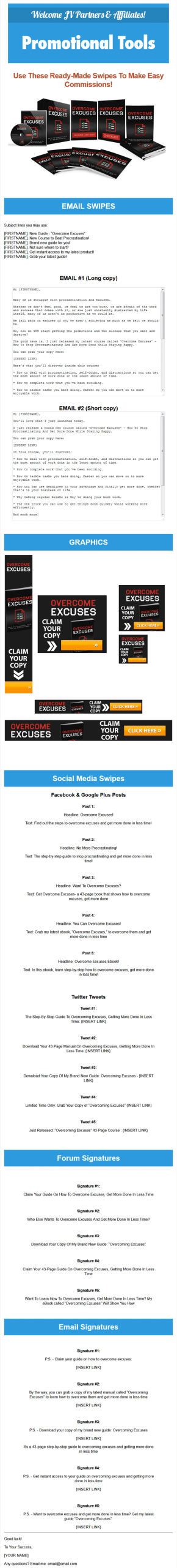 overcome excuses ebook and videos mrr