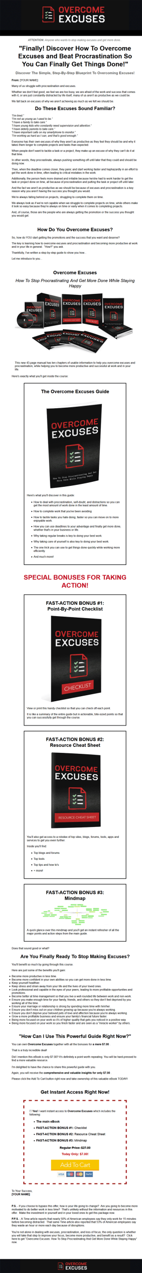 overcome excuses ebook and videos mrr