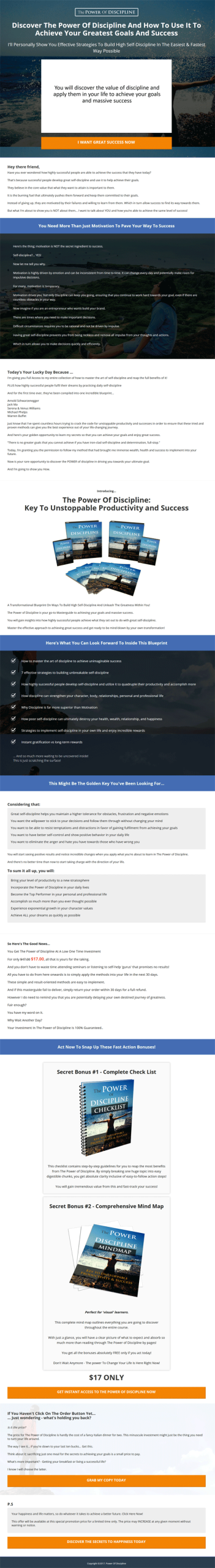 Power of Discipline Ebook and Videos with Master Resale Rights - Image 2