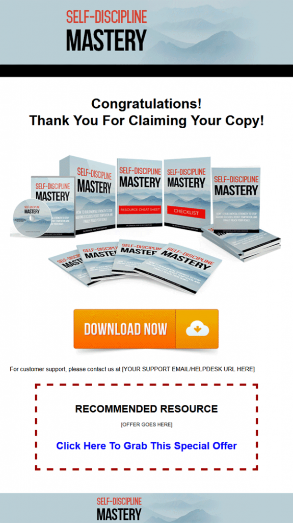 self discipline mastery ebook and videos mrr