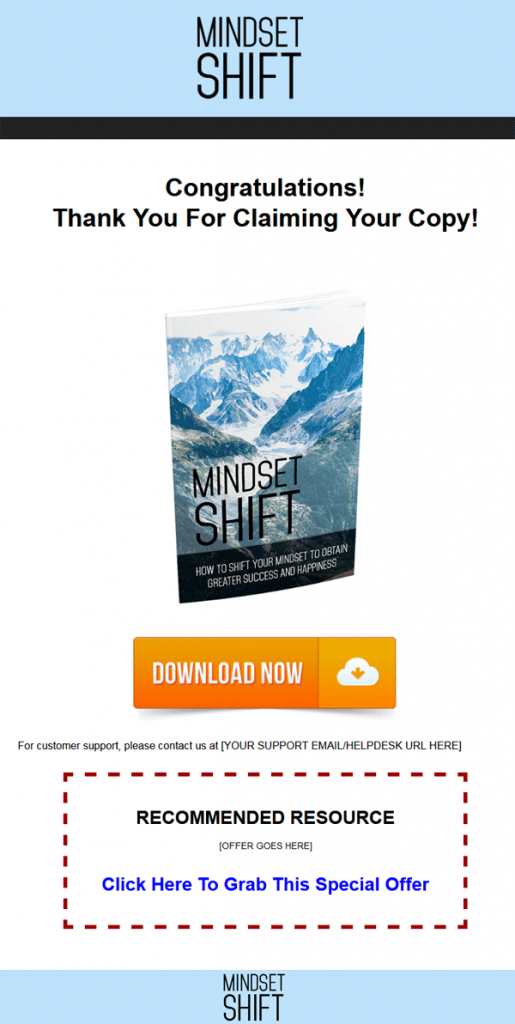 Mindset Shift Ebook MRR