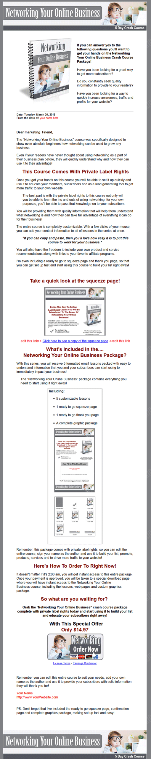 Network Your Online Business PLR Autoresponder Messages - Image 4