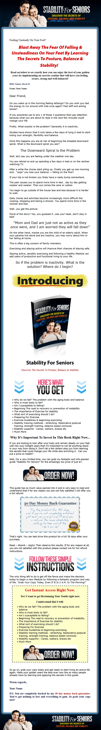 Stability For Seniors Ebook Package