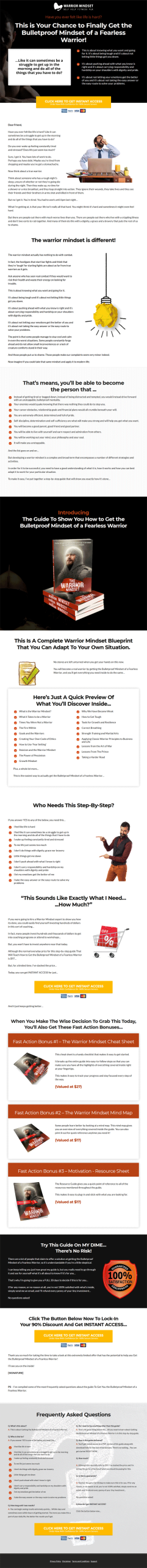 Warrior Mindset Ebook and Videos MRR