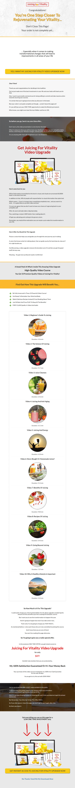 Juicing For Vitality Ebook and Videos