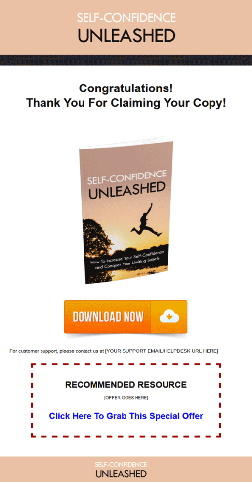 Self Confidence Unleashed Ebook with Master Resale Rights | The PLR Store