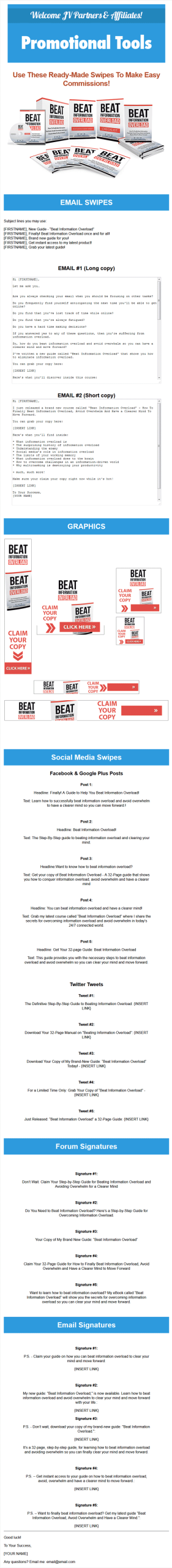 Beat Information Overload Ebook and Videos MRR