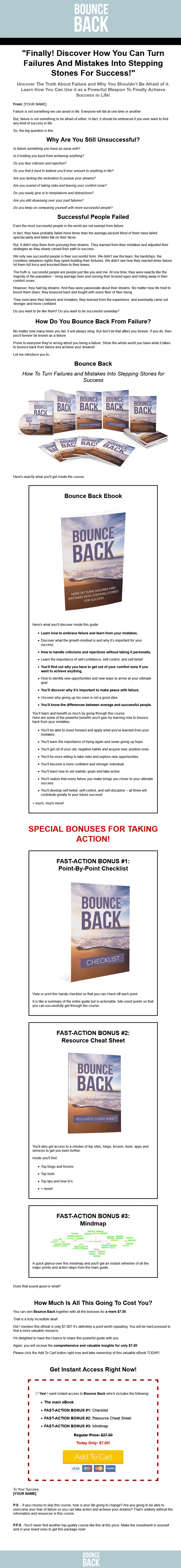 Bounce Back Ebook Package with Master Resale Rights