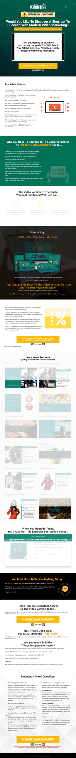 Modern Video Marketing Ebook and Videos MRR