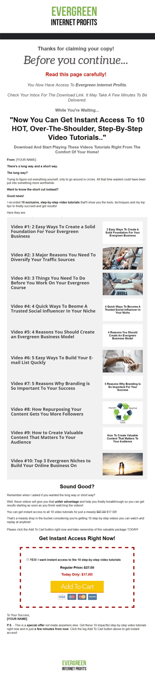 Evergreen Internet Profits Ebook and Videos MRR